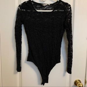 Black lace body suit